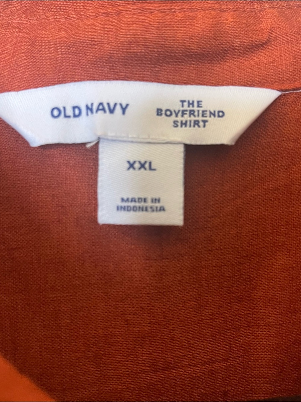 Old Navy Button Down Boyfriend Shirt in Burnt Orange Sz XXL - Picture 6 of 7